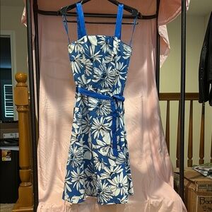 Vintage Blue & White Floral Dress by Spence
